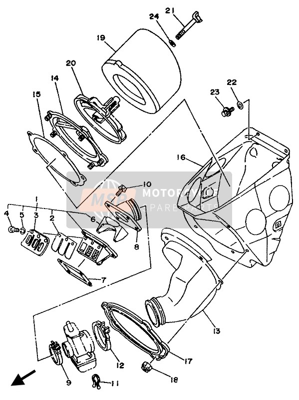 Yamaha YZ250LC 1993 Intake for a 1993 Yamaha YZ250LC