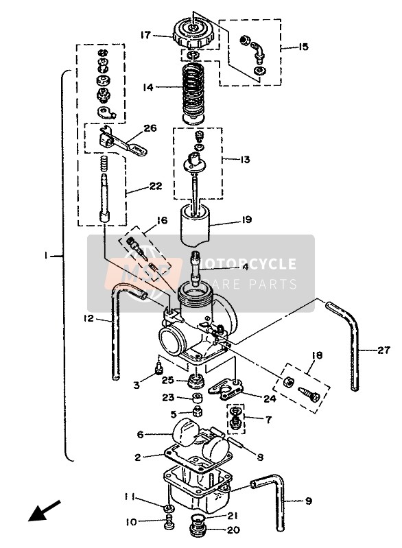 Yamaha WR250Z 1994 Carburettor for a 1994 Yamaha WR250Z