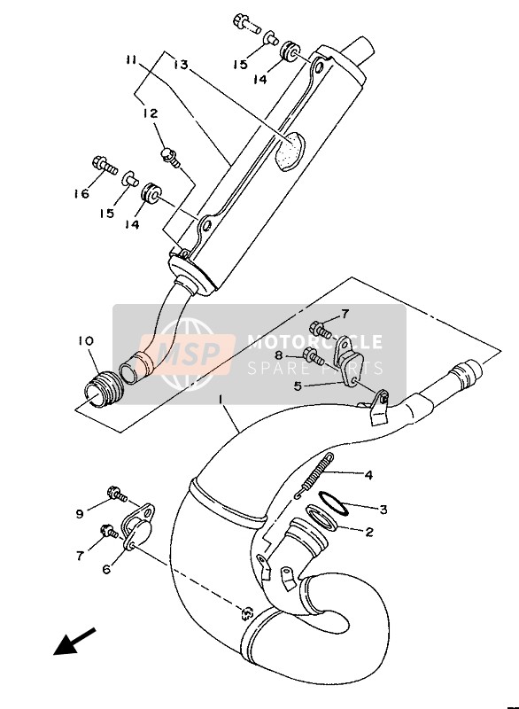 Yamaha WR250Z 1994 Exhaust for a 1994 Yamaha WR250Z