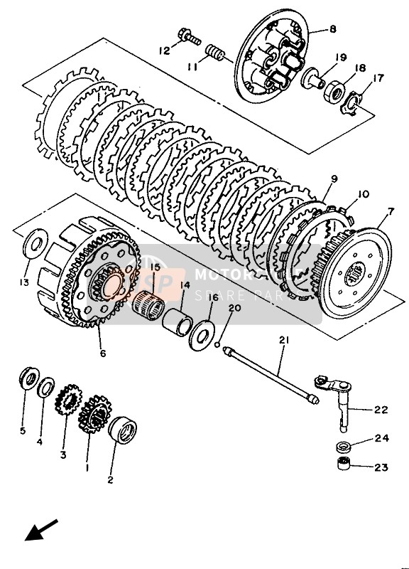 Yamaha WR250Z 1994 Embrayage pour un 1994 Yamaha WR250Z