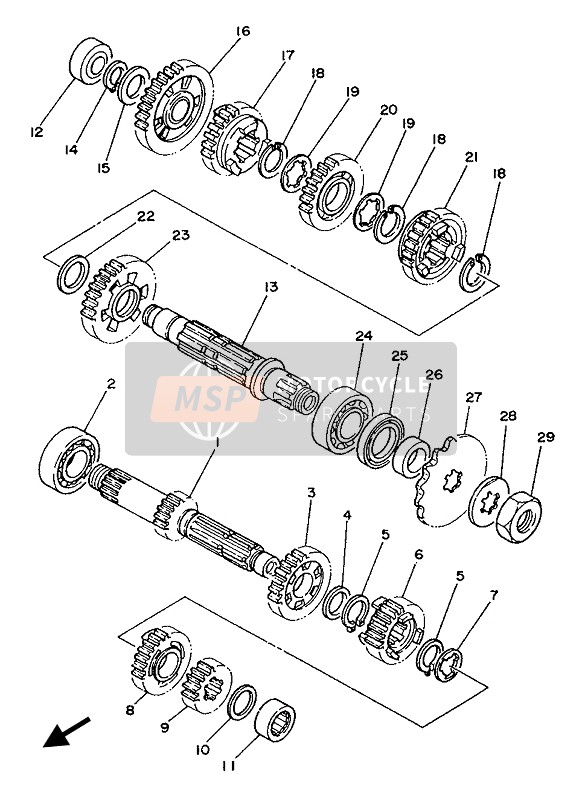 Yamaha WR250Z 1994 Transmission for a 1994 Yamaha WR250Z