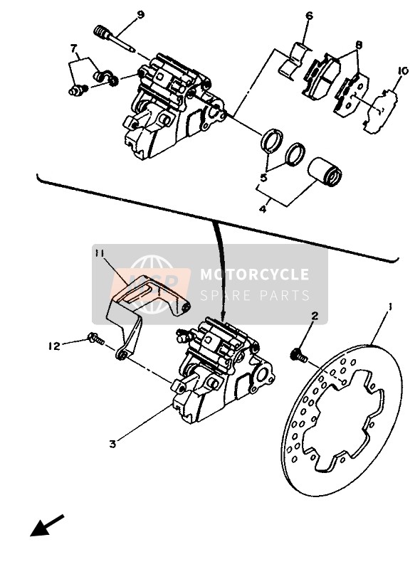 4GY2580W0000, Bremssattel Kompl., Hinten, Yamaha, 0