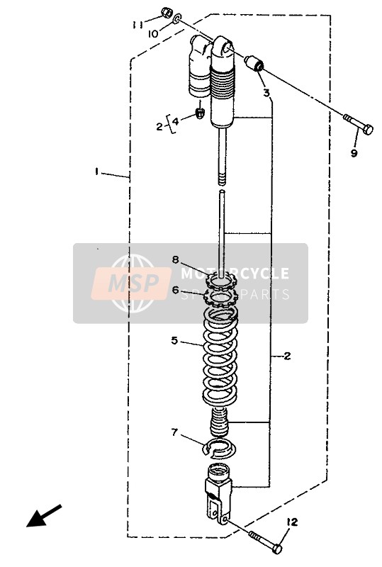 Yamaha YZ80(LC & LW) 1994 Rear Suspension for a 1994 Yamaha YZ80(LC & LW)