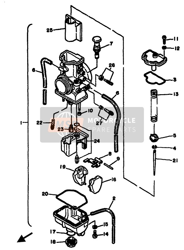 Yamaha YZ125(F & LC) 1994 Carburatore per un 1994 Yamaha YZ125(F & LC)