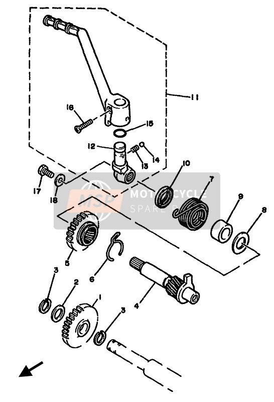 905082645000, Ressort Torsion CV80, Yamaha, 1