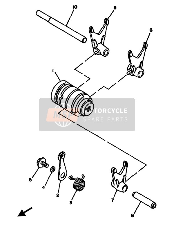 Yamaha YZ125(F & LC) 1994 Shift Cam & Fork for a 1994 Yamaha YZ125(F & LC)