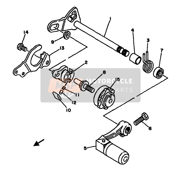 Yamaha YZ125(F & LC) 1994 Shift Shaft & Pedal for a 1994 Yamaha YZ125(F & LC)