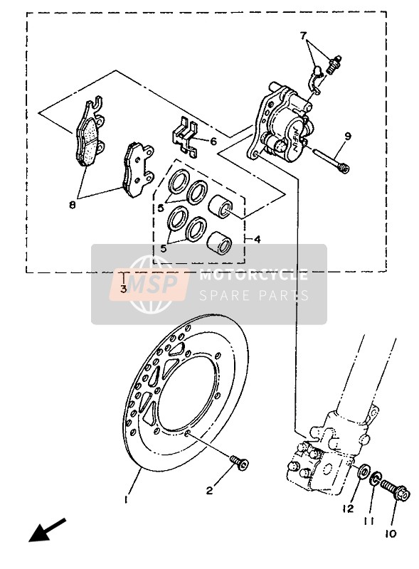 Yamaha YZF250LC 1994 Front Brake Caliper for a 1994 Yamaha YZF250LC