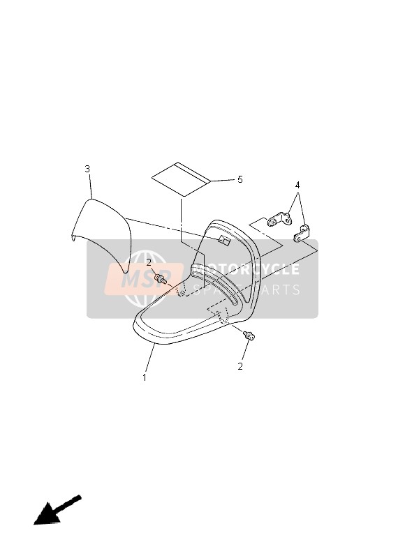 3PT215112000, Spatbord, Voor, Yamaha, 1