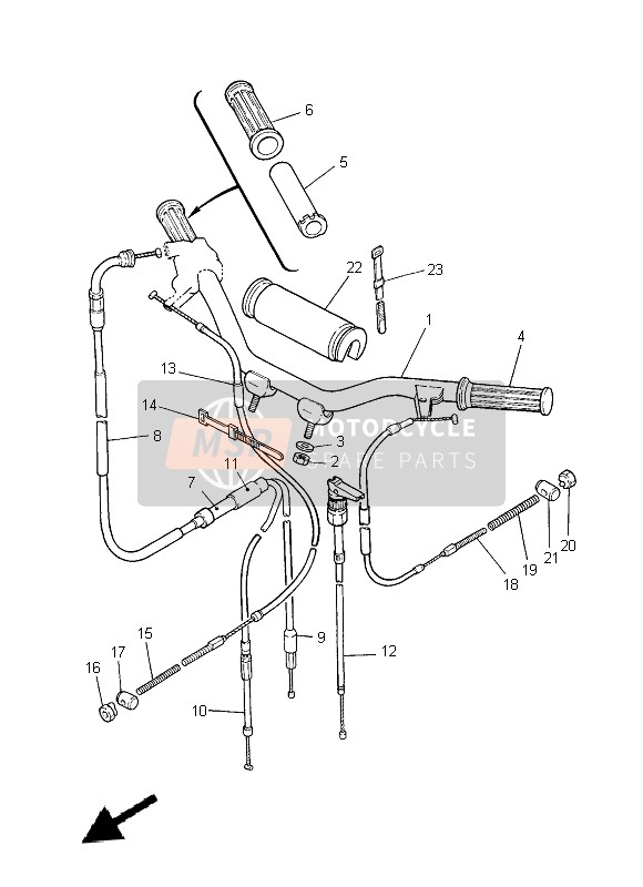 Yamaha PW50 2015 Steering Handle & Cable for a 2015 Yamaha PW50