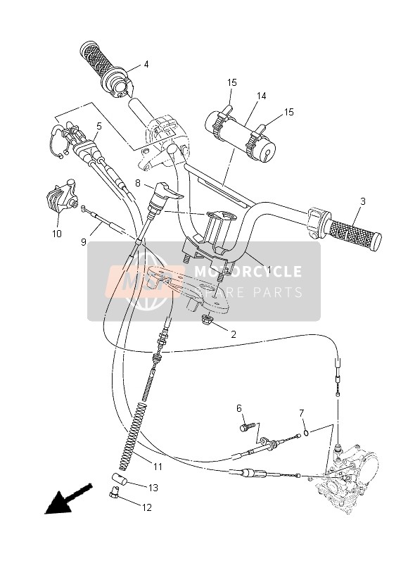Yamaha TT-R50E 2015 Steering Handle & Cable for a 2015 Yamaha TT-R50E