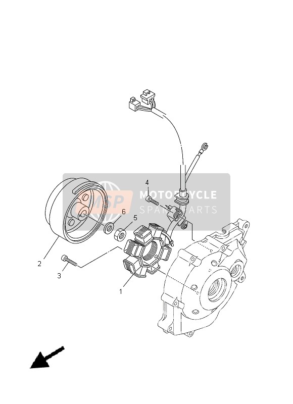 1P6H14500100, Rotor Complet, Yamaha, 0