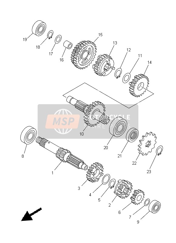 5TPE74020000, Arbre Secondaire, Yamaha, 0