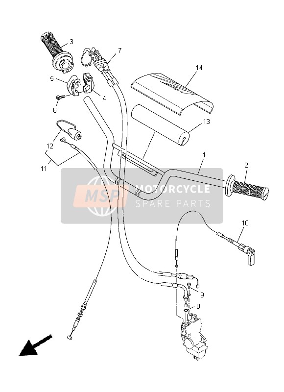 Yamaha TT-R110E 2015 Steering Handle & Cable for a 2015 Yamaha TT-R110E
