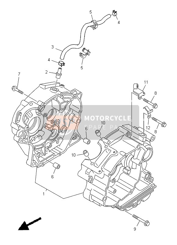 Yamaha TT-R125LW 2015 Crankcase for a 2015 Yamaha TT-R125LW