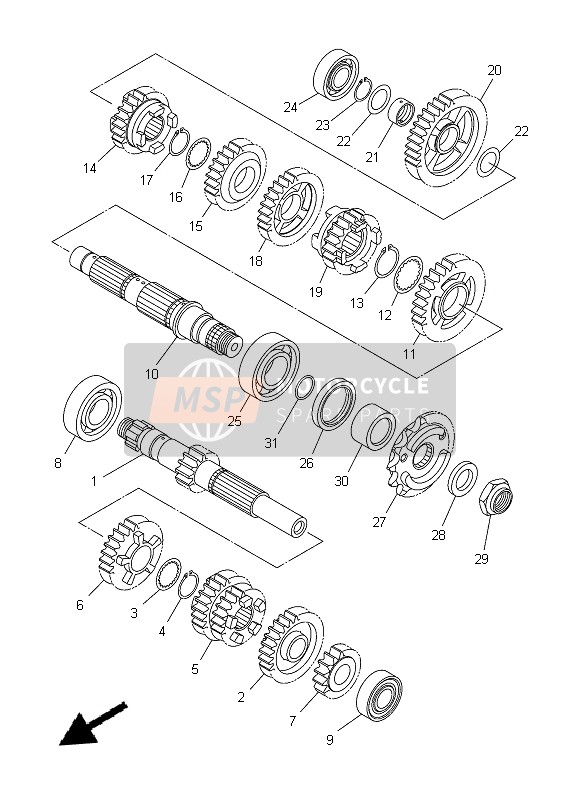 3D7171510000, Gear, 5TH Pinion, Yamaha, 0