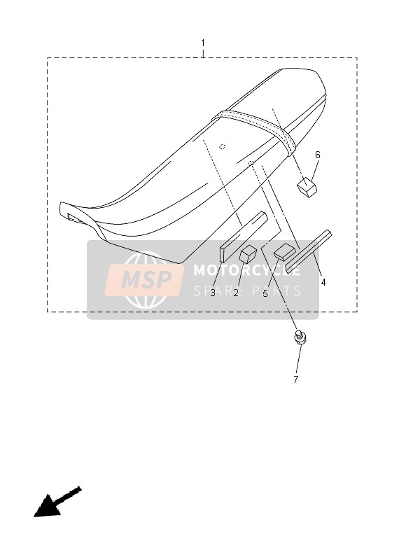 3D7247230000, Damper, Seat, Yamaha, 0