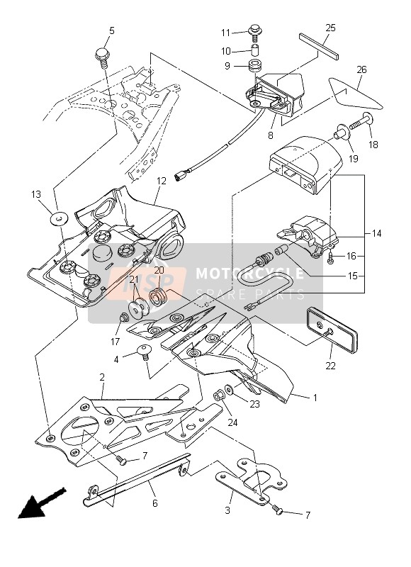 3D7216880000, Bracket, Rear Stay, Yamaha, 0