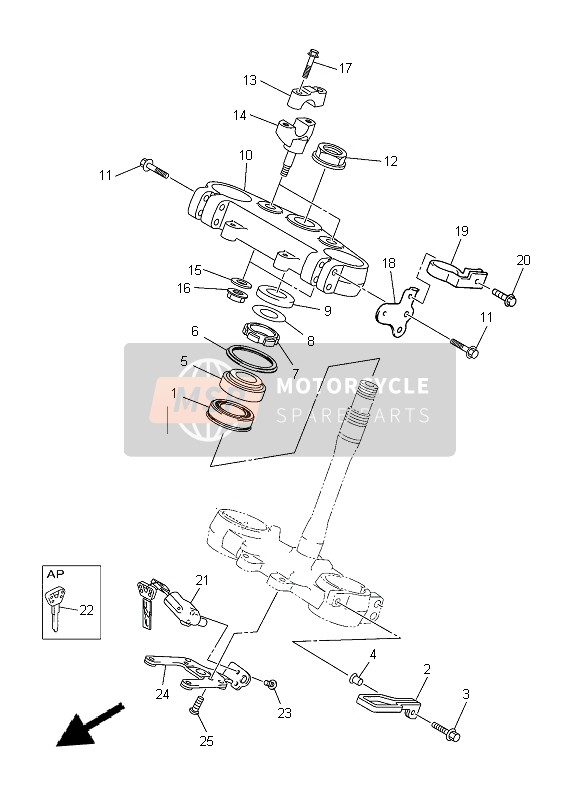 4BH825110900, Schlussel, Hauptschalter, Yamaha, 0