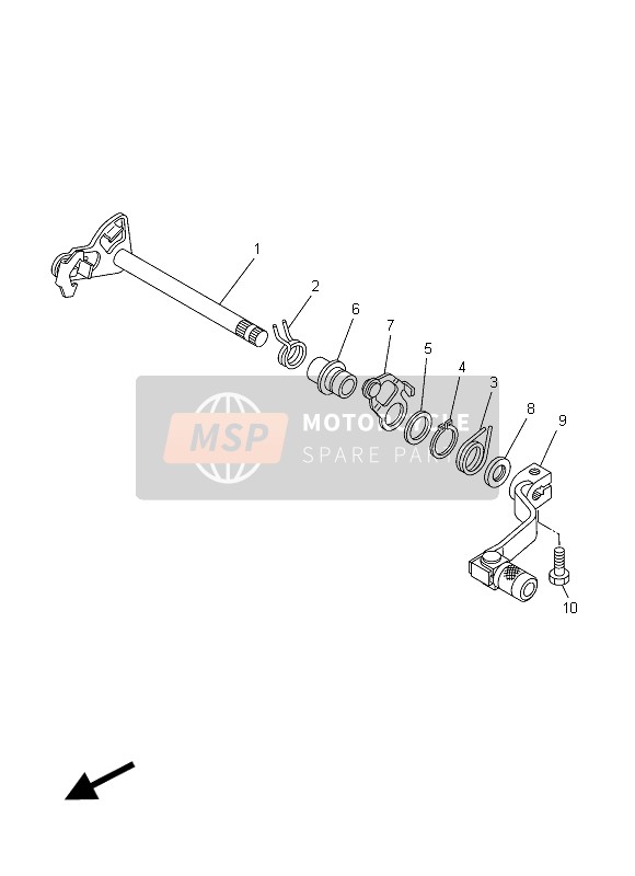 Yamaha YZ85LW 2015 Shift Shaft for a 2015 Yamaha YZ85LW