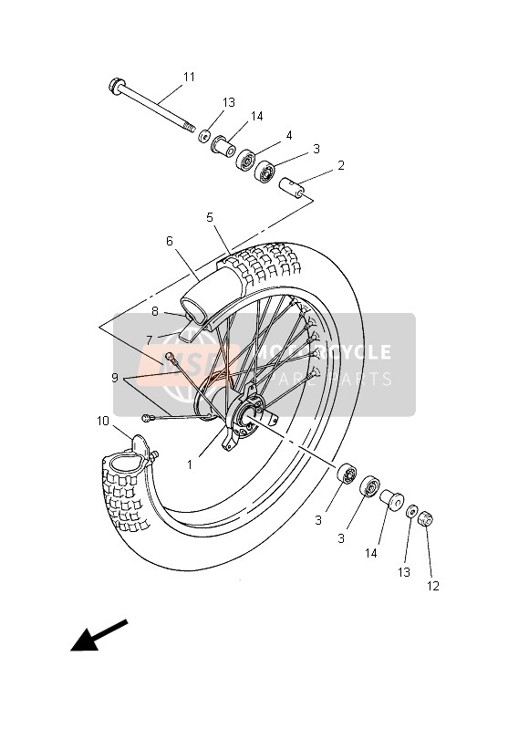 941071902000, Tire (70/100-19 42M MX51F), Yamaha, 0