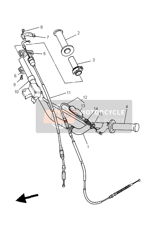 Yamaha YZ85 SW & LW 2002 Steering Handle & Cable for a 2002 Yamaha YZ85 SW & LW