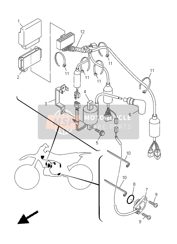 1P8825092200, Wire, Sub Lead, Yamaha, 1