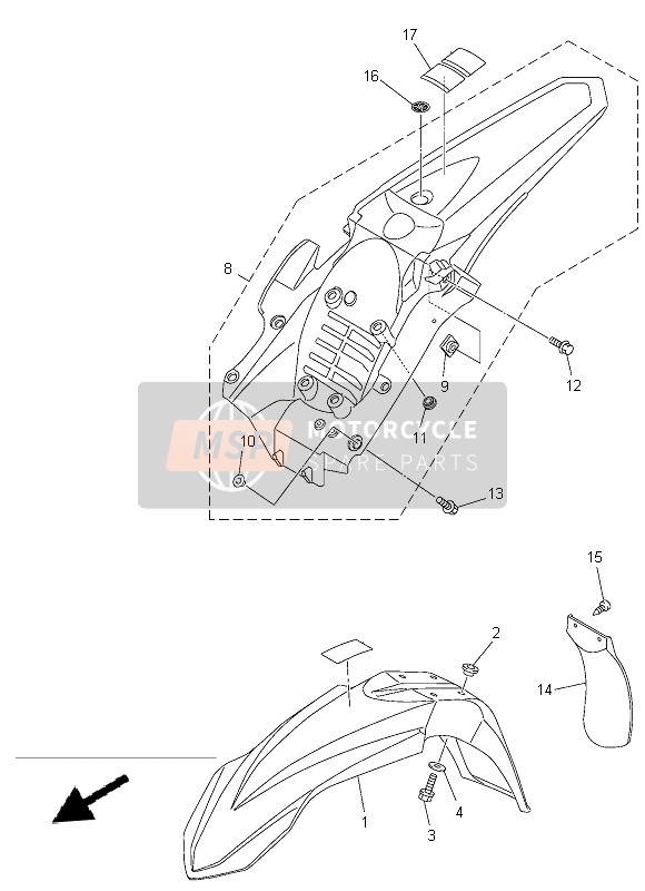 Yamaha YZ250FX 2015 Fender for a 2015 Yamaha YZ250FX