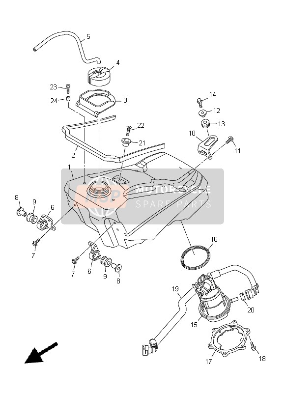 Yamaha YZ250FX 2015 Réservoir d'essence pour un 2015 Yamaha YZ250FX