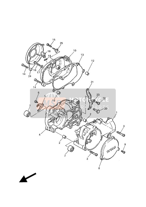 Yamaha PW50 2016 KURBELGEHÄUSE für ein 2016 Yamaha PW50