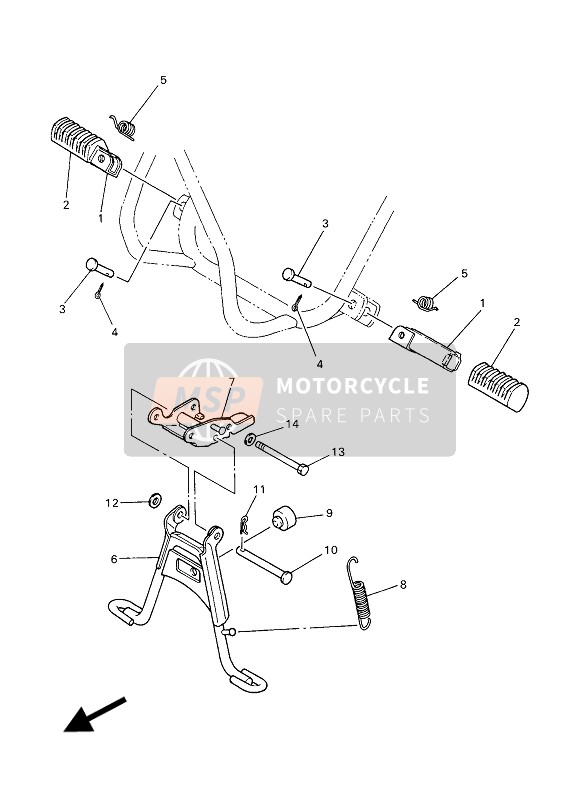 Yamaha PW50 2016 In Piedi & Poggiapiedi per un 2016 Yamaha PW50