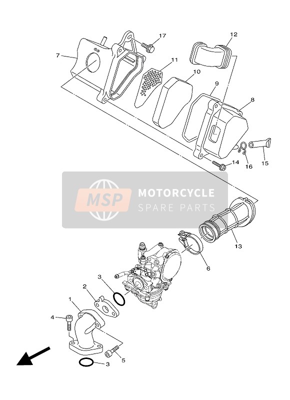 Yamaha TT-R50E 2016 Intake for a 2016 Yamaha TT-R50E