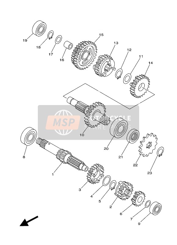 Yamaha TT-R110E 2016 Transmission pour un 2016 Yamaha TT-R110E