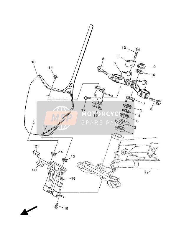 Yamaha TT-R110E 2016 Steering for a 2016 Yamaha TT-R110E