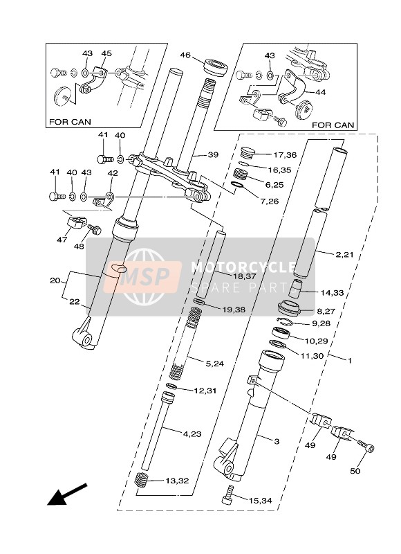 Yamaha TT-R110E 2016 Front Fork for a 2016 Yamaha TT-R110E