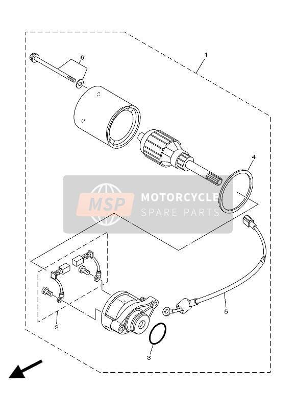 Yamaha TT-R110E 2016 Starting Motor 4 for a 2016 Yamaha TT-R110E