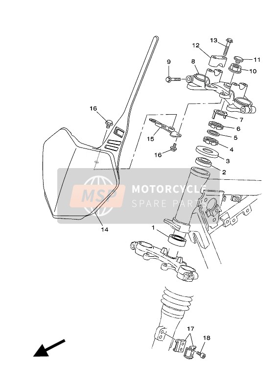 Yamaha TT-R125LW 2016 Steering for a 2016 Yamaha TT-R125LW