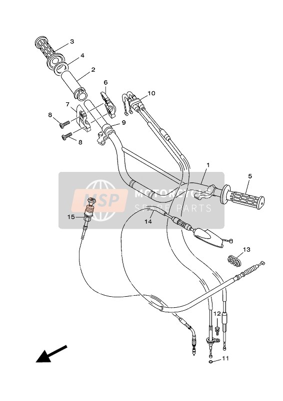 Yamaha TT-R125LW 2016 Manija de dirección & Cable para un 2016 Yamaha TT-R125LW