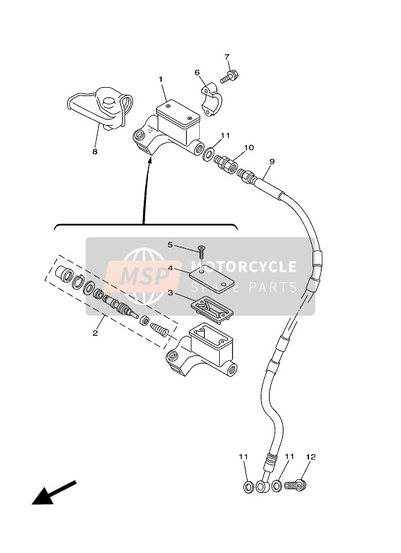 Yamaha TT-R125LW 2016 Cilindro maestro delantero para un 2016 Yamaha TT-R125LW