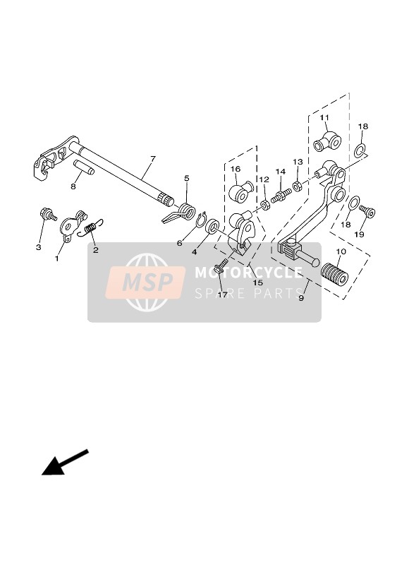 Yamaha TT-R125LWE 2016 Shift Shaft for a 2016 Yamaha TT-R125LWE