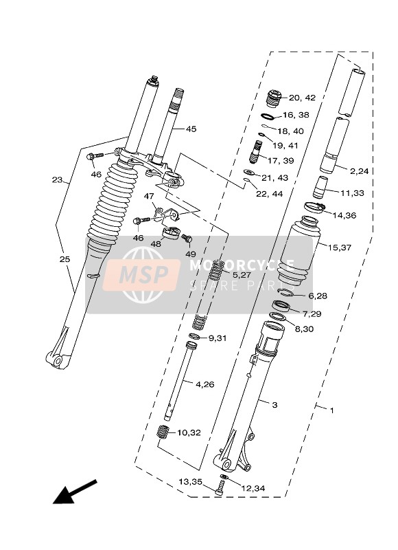 1B2F31361000, Bas De Fourche, Yamaha, 1