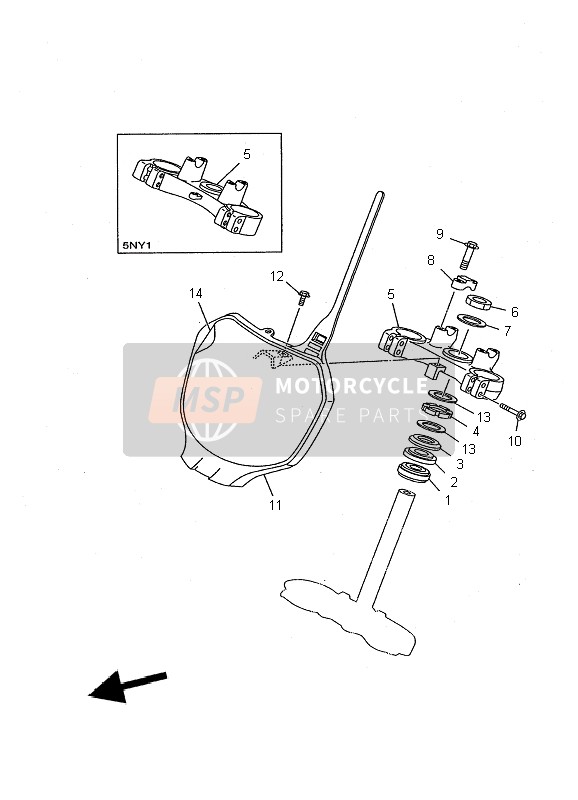 Yamaha YZ125 2002 Steering for a 2002 Yamaha YZ125