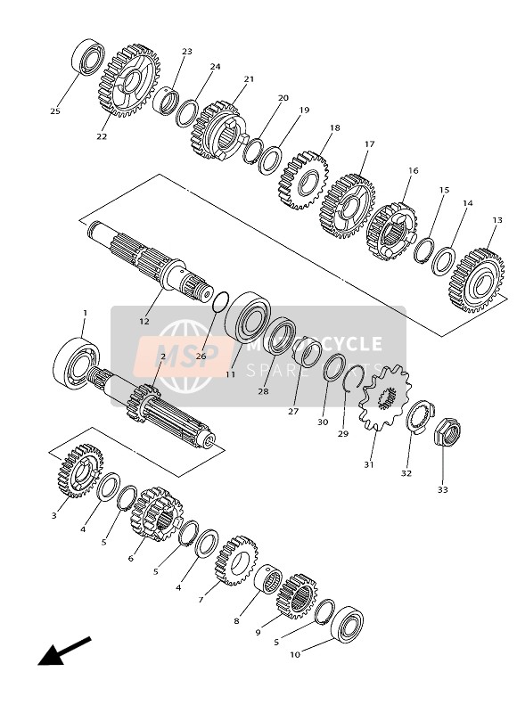 Yamaha WR250F 2016 Transmission pour un 2016 Yamaha WR250F