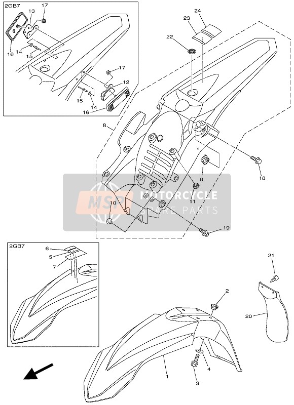 Yamaha WR250F 2016 Fender for a 2016 Yamaha WR250F