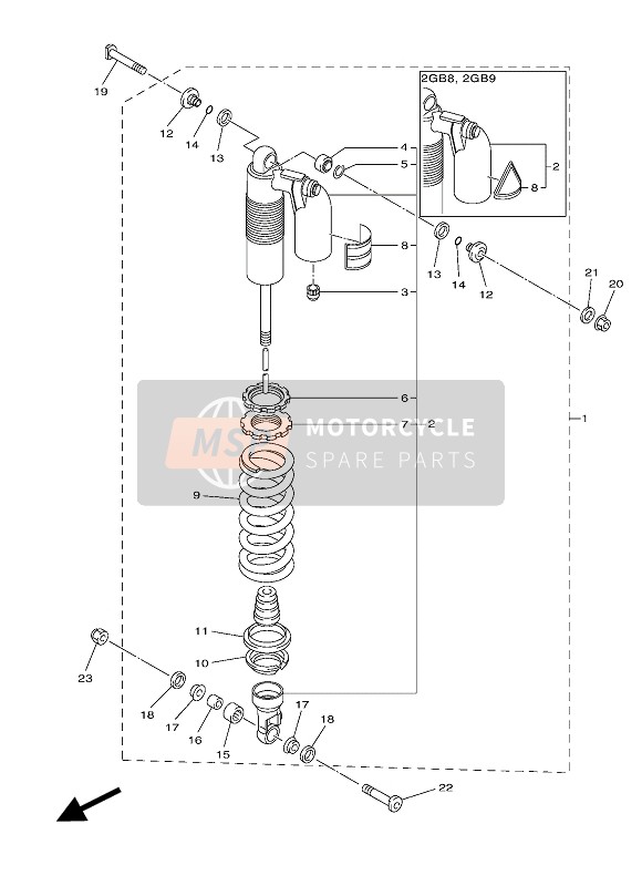 Yamaha WR250F 2016 Suspension arrière pour un 2016 Yamaha WR250F