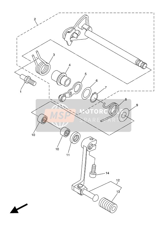 Yamaha WR250R 2016 Shift Shaft for a 2016 Yamaha WR250R