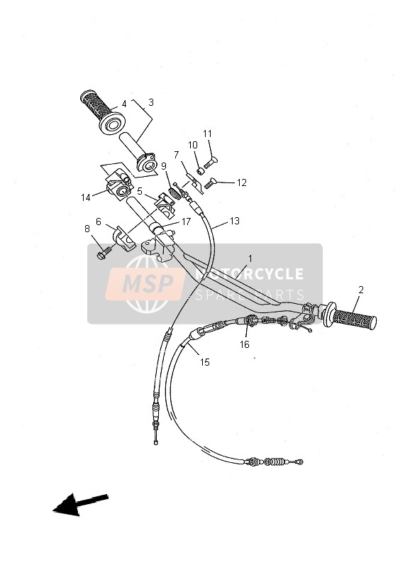 5MV263110000, Cavo, Acceleratore 1, Yamaha, 0