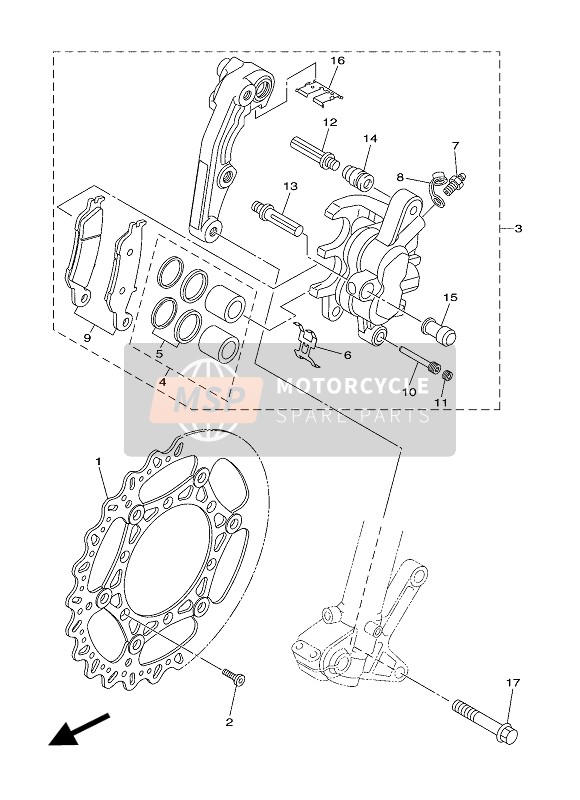 Yamaha WR450F 2016 Front Brake Caliper for a 2016 Yamaha WR450F