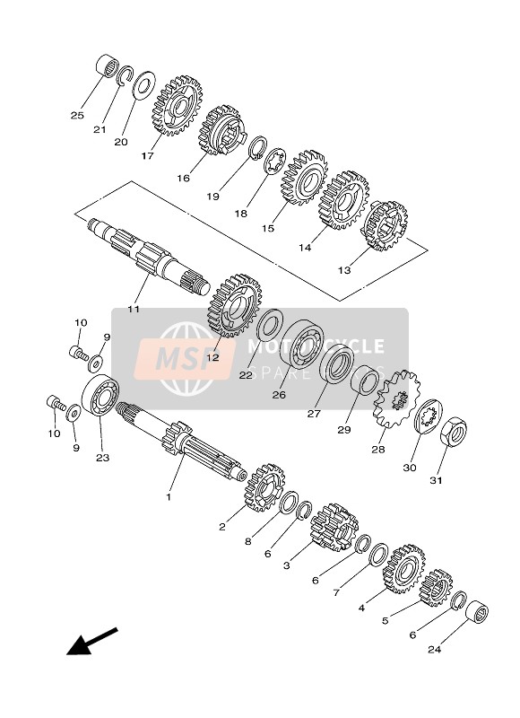 Yamaha YZ85LW 2016 Transmission for a 2016 Yamaha YZ85LW