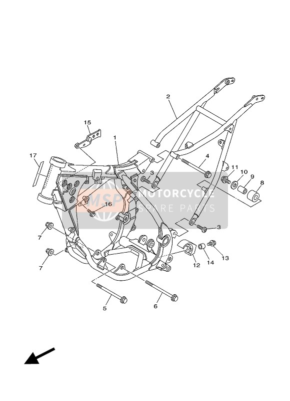 Yamaha YZ85LW 2016 Cuadro para un 2016 Yamaha YZ85LW